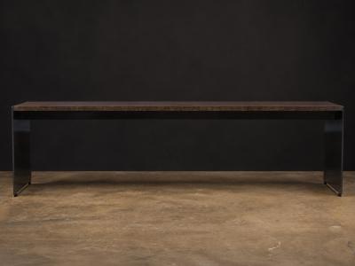  Costantini Design Contemporary Coffee Table in Walnut Burl and Burnished Steel by Costantini Vinn