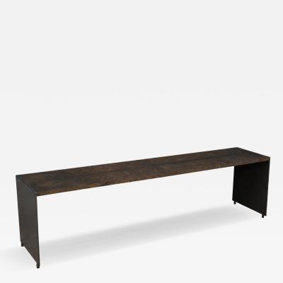  Costantini Design Contemporary Coffee Table in Walnut Burl and Burnished Steel by Costantini Vinn