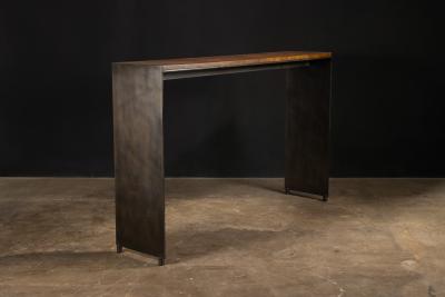  Costantini Design Contemporary Console Table in Walnut Burl and Burnished Metal x Costantini Vinn