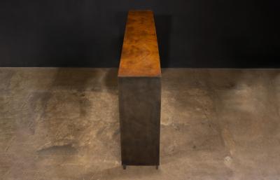  Costantini Design Contemporary Console Table in Walnut Burl and Burnished Metal x Costantini Vinn