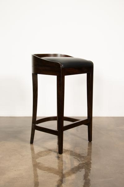  Costantini Design Contemporary Counter Stool in Wood and Leather by Costantini Pia In Stock 