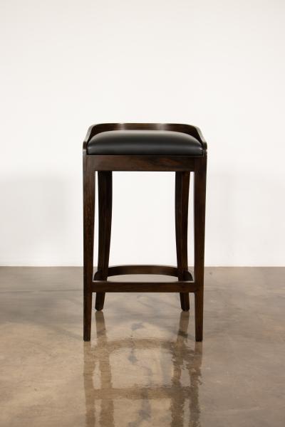  Costantini Design Contemporary Counter Stool in Wood and Leather by Costantini Pia In Stock 