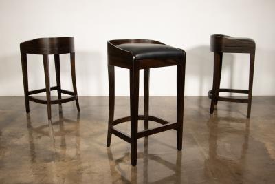  Costantini Design Contemporary Counter Stool in Wood and Leather by Costantini Pia In Stock 