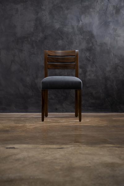  Costantini Design Contemporary Exotic Wood and Leather Side Chair from Costantini Renzo