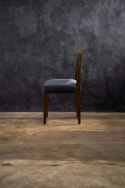  Costantini Design Contemporary Exotic Wood and Leather Side Chair from Costantini Renzo