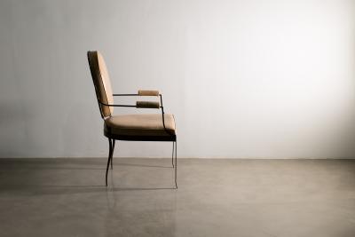  Costantini Design Contemporary Forged Iron and Upholstered Chair from Costantini Andre