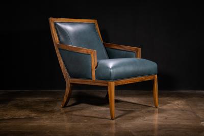 Costantini Design Contemporary Lounge Chair in Wood Leather from Costantini Belgrano In Stock