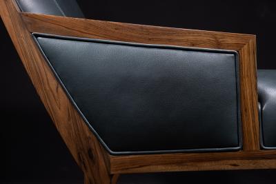  Costantini Design Contemporary Lounge Chair in Wood Leather from Costantini Belgrano In Stock