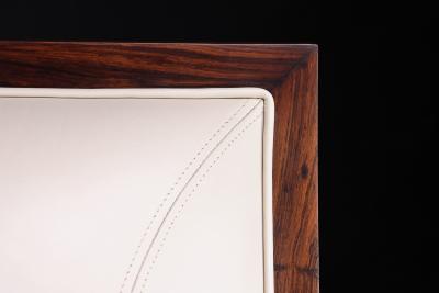  Costantini Design Contemporary Lounge Chair in Wood and White Leather from Costantini Belgrano