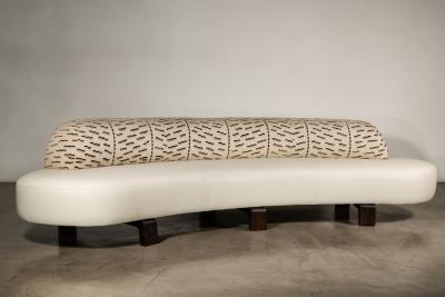 Costantini Design Dining Banquette in Leather and Dedar Fabric by Costantini Evangelina
