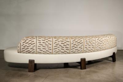  Costantini Design Dining Banquette in Leather and Dedar Fabric by Costantini Evangelina
