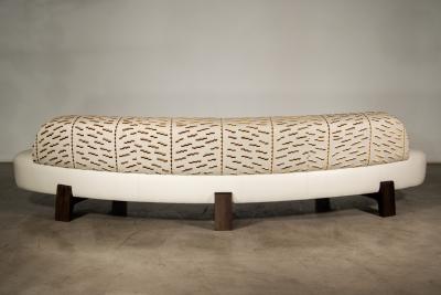  Costantini Design Dining Banquette in Leather and Dedar Fabric by Costantini Evangelina