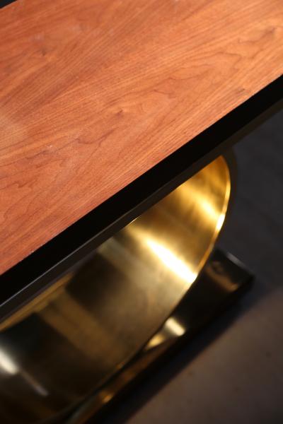  Costantini Design Donte Polished Bronze and Wood Console Table from Costantini