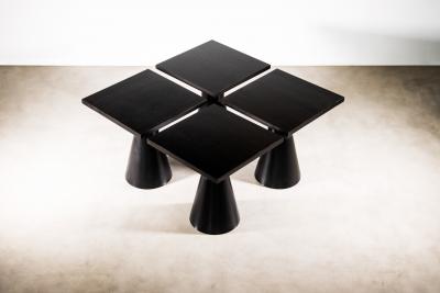  Costantini Design Ebonized Oak Modern Wood Black Square Dining Table by Costantini Serena