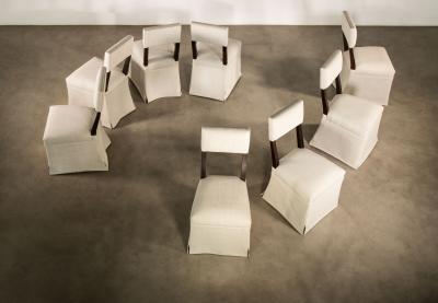  Costantini Design Elegant Modern Upholstered Dining Chair with Com Skirt Luca from Costantini