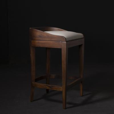  Costantini Design Exotic Contemporary Wood Stool in Gray Fabric by Costantini Pia In Stock