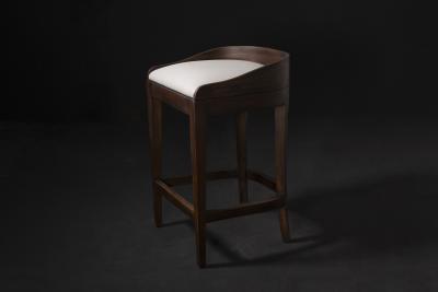  Costantini Design Exotic Contemporary Wood Stool in Gray Fabric by Costantini Pia In Stock