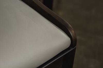  Costantini Design Exotic Contemporary Wood Stool in Gray Fabric by Costantini Pia In Stock