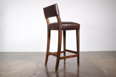  Costantini Design Exotic Contemporary Wood Stool with Leather by Costantini Neto