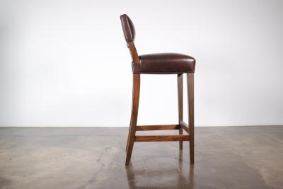  Costantini Design Exotic Contemporary Wood Stool with Leather by Costantini Neto