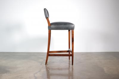  Costantini Design Exotic Contemporary Wood Stool with Wrapped Leather by Costantini Neto