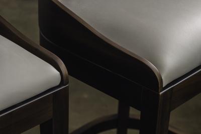  Costantini Design Exotic Wood Contemporary Sleek Counter Stool in Leather from Costantini Pia