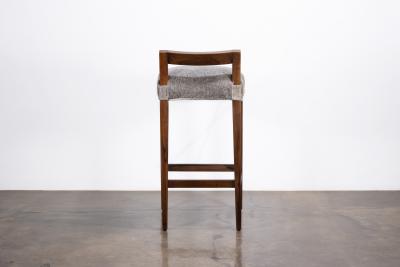  Costantini Design Exotic Wood Contemporary Stool in Gray Hair Hide Umberto In Stock