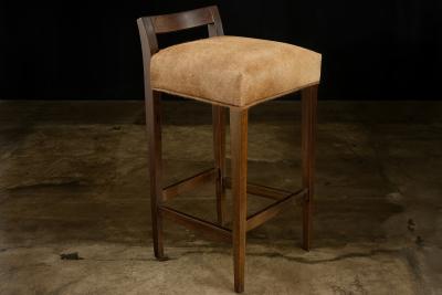  Costantini Design Exotic Wood Contemporary Stool in Hair Hide from Costantini Umberto In Stock