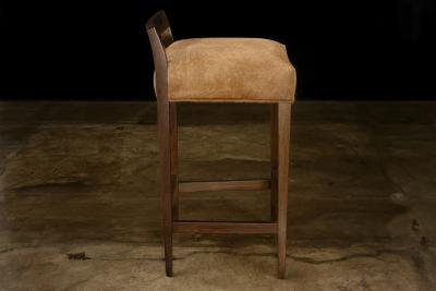  Costantini Design Exotic Wood Contemporary Stool in Hair Hide from Costantini Umberto In Stock