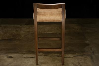  Costantini Design Exotic Wood Contemporary Stool in Hair Hide from Costantini Umberto In Stock