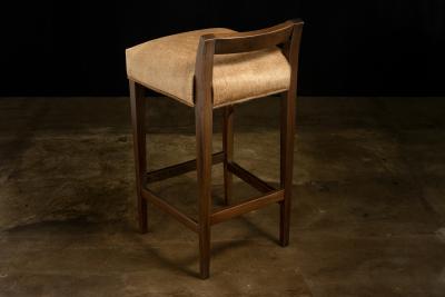  Costantini Design Exotic Wood Contemporary Stool in Hair Hide from Costantini Umberto In Stock