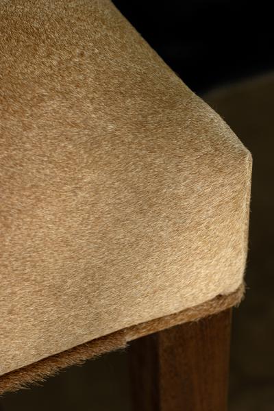  Costantini Design Exotic Wood Contemporary Stool in Hair Hide from Costantini Umberto In Stock