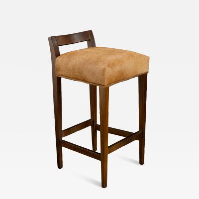  Costantini Design Exotic Wood Contemporary Stool in Hair Hide from Costantini Umberto In Stock
