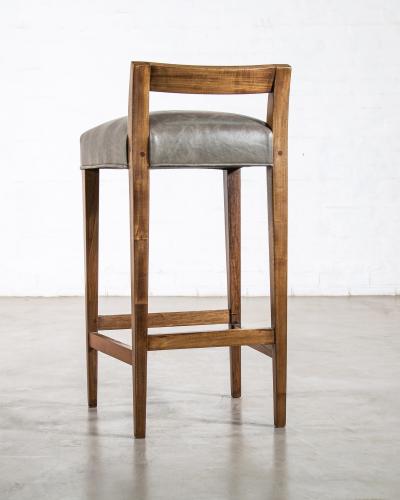  Costantini Design Exotic Wood Contemporary Stool in Leather from Costantini Umberto