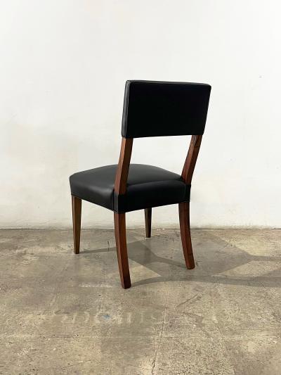  Costantini Design Exotic Wood High Back Dining Black Leather Chair by Costantini Luca in Stock
