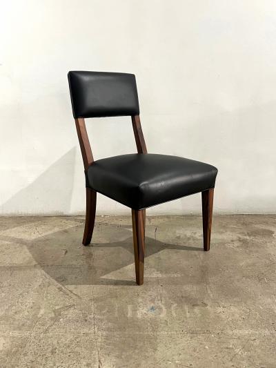 Costantini Design Exotic Wood High Back Dining Black Leather Chair by Costantini Luca in Stock