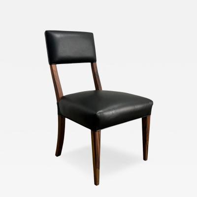  Costantini Design Exotic Wood High Back Dining Black Leather Chair by Costantini Luca in Stock