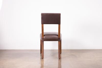  Costantini Design Exotic Wood High Back Dining Brown Leather Chair by Costantini Luca in Stock