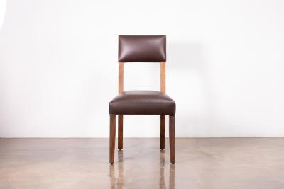  Costantini Design Exotic Wood High Back Dining Brown Leather Chair by Costantini Luca in Stock