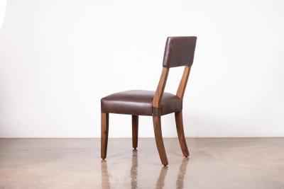  Costantini Design Exotic Wood High Back Dining Brown Leather Chair by Costantini Luca in Stock