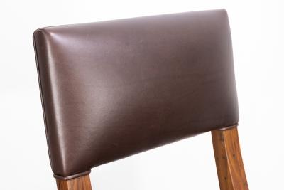  Costantini Design Exotic Wood High Back Dining Brown Leather Chair by Costantini Luca in Stock