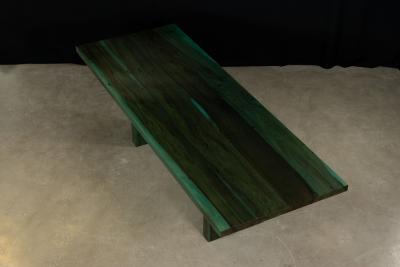  Costantini Design Exotic Wood Twin Pedestal Modern Minimal Dining Table Andre Verdi by Costantini