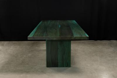  Costantini Design Exotic Wood Twin Pedestal Modern Minimal Dining Table Andre Verdi by Costantini