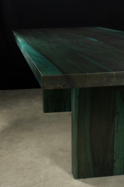  Costantini Design Exotic Wood Twin Pedestal Modern Minimal Dining Table Andre Verdi by Costantini