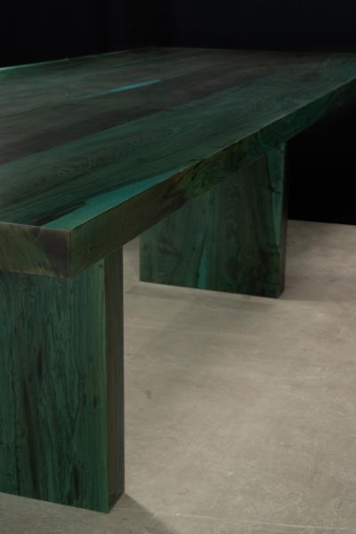  Costantini Design Exotic Wood Twin Pedestal Modern Minimal Dining Table Andre Verdi by Costantini