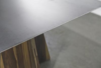 Costantini Design Fierro Table Argentine Rosewood and Metal Top from Costantini Design