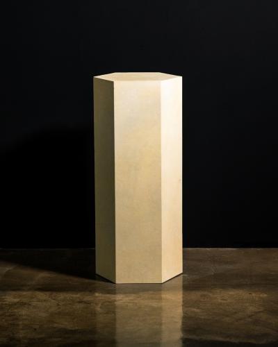  Costantini Design Goatskin Modern Minimal Side Table by Costantini Pergamino Hex Alto In Stock