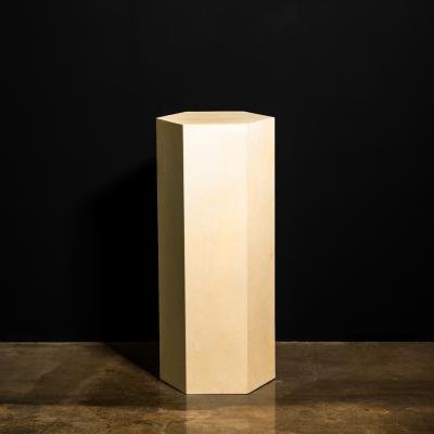  Costantini Design Goatskin Modern Minimal Side Table by Costantini Pergamino Hex Alto In Stock