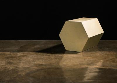  Costantini Design Goatskin Modern Minimal Side Table by Costantini Pergamino Hex Chico In Stock