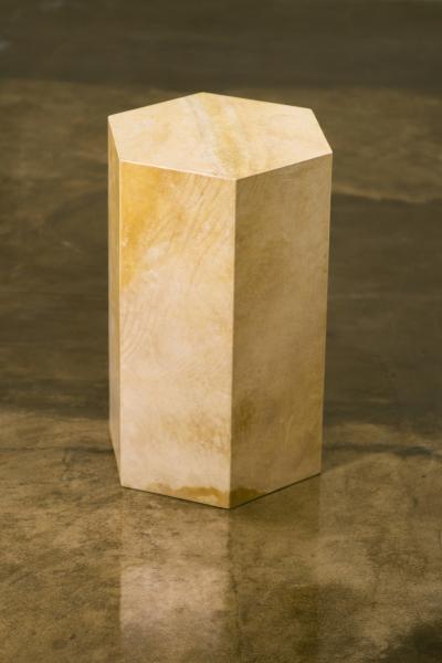  Costantini Design Goatskin Modern Minimal Side Table from Costantini Pergamino Hex In Stock